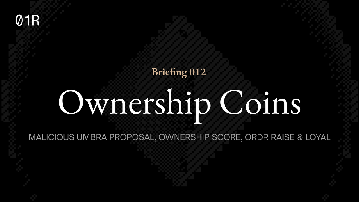 A Live Proposal Seeks to Move $1.5M Out of Umbra's Treasury, MetaDAO's Ownership Score, Ordr Raise, and Loyal's Autonomous Vault Proposal Passes